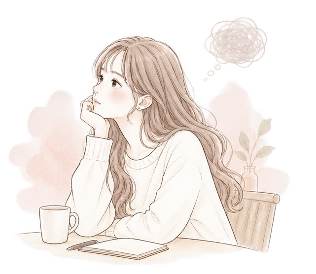 婚活について悩み考える女性